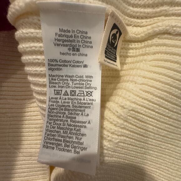 Madewell Men's Cotton Shaker-Stitch Crewneck Sweater Vintage Ivory Size M NWT - Picture 9 of 12
